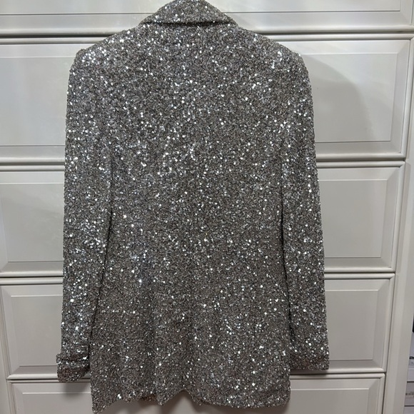 Express Sequin One Button Boyfriend Blazer - Picture 5 of 5